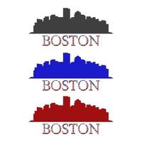 Skyline von Boston auf weißem Hintergrund dargestellt vektor