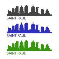 Saint Paul Skyline auf weißem Hintergrund dargestellt vektor