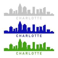 charlotte skyline illustrerad på vit bakgrund vektor