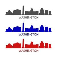 Washington Skyline auf weißem Hintergrund dargestellt vektor