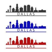 Dallas Skyline auf weißem Hintergrund dargestellt vektor