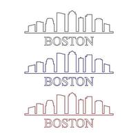 Skyline von Boston auf weißem Hintergrund dargestellt vektor