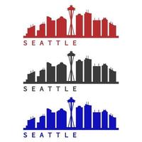 Seattle Skyline auf weißem Hintergrund dargestellt vektor