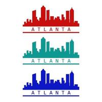 atlanta skyline illustrerad på vit bakgrund vektor