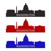 Washington Skyline auf weißem Hintergrund dargestellt vektor