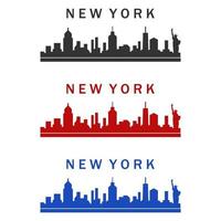 Skyline von New York auf weißem Hintergrund dargestellt vektor