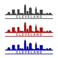 Skyline von Cleveland auf weißem Hintergrund dargestellt vektor