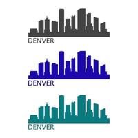 Denver skyline illustrerad på en vit bakgrund vektor