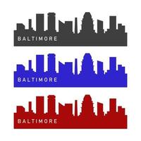 Baltimore skyline illustrerad på en vit bakgrund vektor