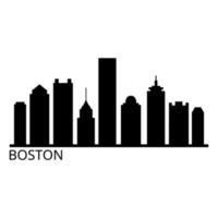 Skyline von Boston auf weißem Hintergrund dargestellt vektor