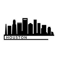 Houston skyline illustrerad på vit bakgrund vektor