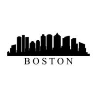 Skyline von Boston auf weißem Hintergrund dargestellt vektor