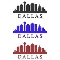 Dallas skyline illustrerad på en vit bakgrund vektor