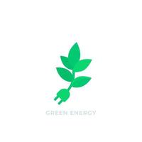 anläggning med elektrisk kontakt, grön energi vektor logotyp
