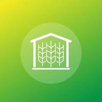 Scheune mit Weizen, Landwirtschaftssymbol vektor