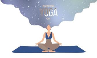 kvinna yoga. konceptet att lugna ditt sinne vektor