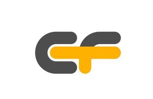 gul grå kombination logotyp bokstav ef ef alfabet designikon vektor