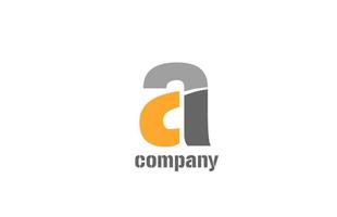 Gelb und Grau ein Alphabet-Logo-Design-Symbol für Unternehmen vektor