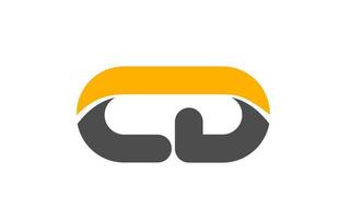 gelb grau kombination logo buchstaben cd cd alphabet design icon vektor