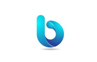 blå tonad logotyp b alfabetet bokstav design ikon för företaget vektor