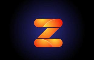 orange blå tonad logotyp z alfabetet bokstav design ikon för företaget vektor