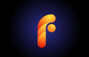 Orange blauer Farbverlauf Logo f Alphabet Buchstaben Design-Symbol für Unternehmen vektor