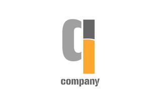 gelbes und graues q-Alphabet-Logo-Design-Symbol für Unternehmen vektor