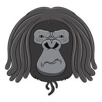 Gorilla-Kopfhaar-Cartoon-Figur vektor