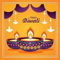 gelber Diwali-Hintergrund vektor