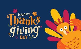Happy Thanksgiving Day, Herbst, Typografie, Kalligraphie-Design vektor