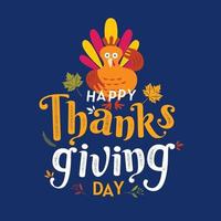 Happy Thanksgiving Day, Herbst, Typografie, Kalligraphie-Design vektor