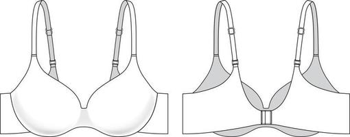 Technische Illustration der Bikini-Unterwäsche. kurze Höschen-Modeskizze vektor