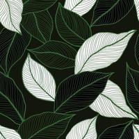grüne Blätter nahtloses Muster vektor