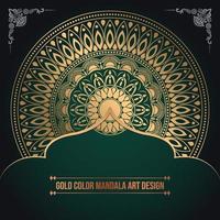 lyxig gyllene färg islamiskt mönster mandala konstdesign vektor