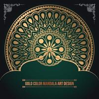 Luxus goldene Farbe islamisches Muster Mandala Art Design vektor