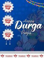 göttin durga gesicht in glücklicher durga puja subh navratri indischer religiöser vektor