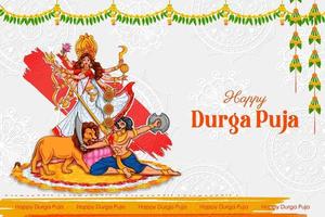 gudinnan durga ansikte i glad durga puja subh navratri indiska religiösa vektor