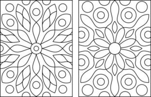 Rechteckige Blumen Mandala Färbung für Kinder vektor