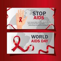 Set Poster zum Welt-Aids-Tag mit Dekoration vektor