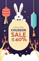 Frohes Chuseok-Verkaufsplakat vektor