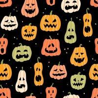 Halloween Kürbis nahtlose Muster. handgezeichnete Vektorillustration vektor