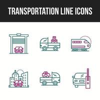 Symbolsatz des einzigartigen Transportliniensymbols vektor