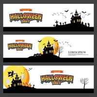 vektor halloween banner för webbhuvuddesign. halloween design.