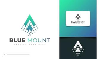 abstraktes und minimalistisches Blue Mountain Logo-Design vektor