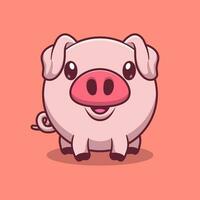 süß runden Baby Schwein Karikatur Vektor Symbol Illustration Tier Natur Symbol Konzept isoliert eben