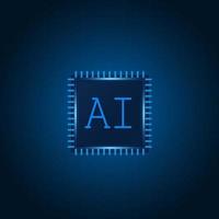 Künstliche Intelligenz, AI-Chipsatz auf Platine, futuristisch vektor