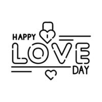 Liebe Happy Day Schriftzug mit Vorhängeschloss vektor