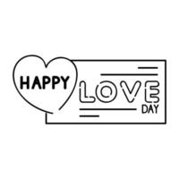 Liebe Happy Day Schriftzug mit Herz vektor