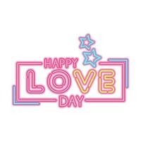 Happy Love Day Schriftzug mit Sternendekoration vektor