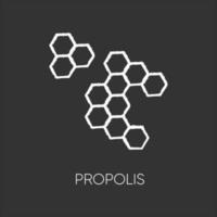 Propolis Kreide weißes Symbol auf schwarzem Hintergrund vektor
